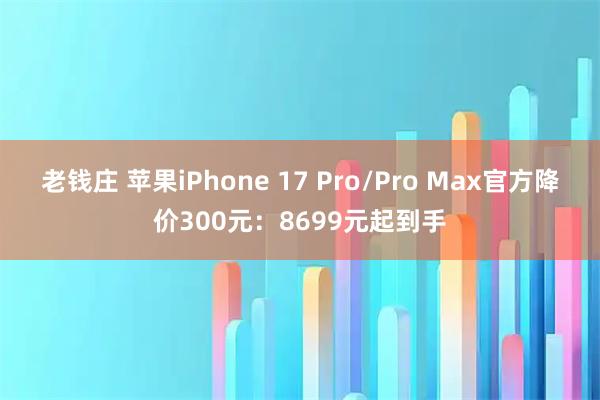 老钱庄 苹果iPhone 17 Pro/Pro Max官方降价300元:8699元起到手