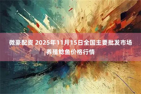 微豪配资 2025年11月15日全国主要批发市场养殖鲶鱼价格行情